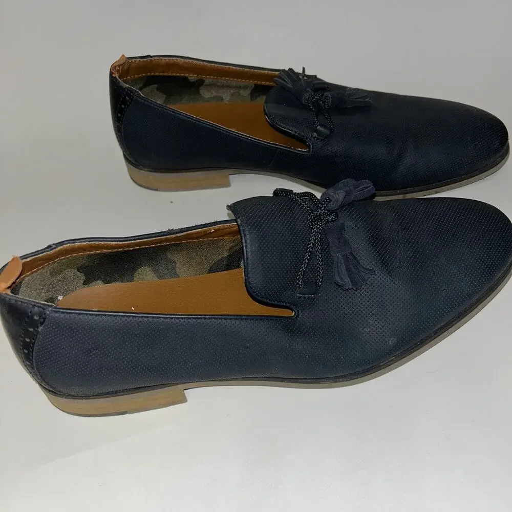 Call It Spring Navy Blue Slip-On Tassel Tie Loafer Shoes Men's Size 10